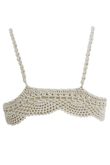 Beige Woolen Bralette For Womens