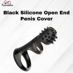Kaamastra Black Silicone Open-End Penis Cover – Stretchable Pleasure