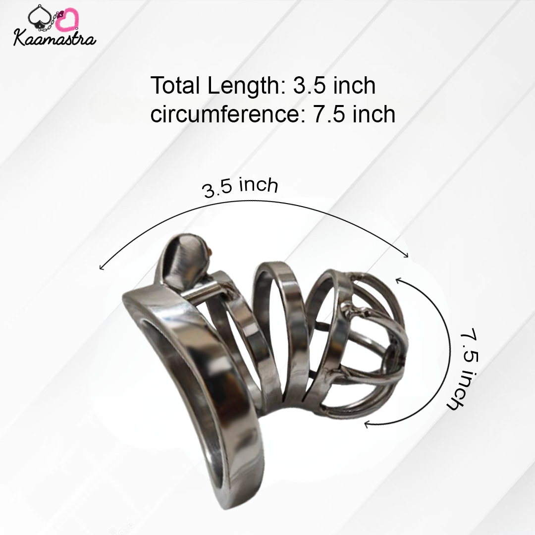 Metal ring with measurements on a white background