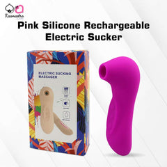 Pink electric sucking massager with USB rechargeable function by Kaamastra