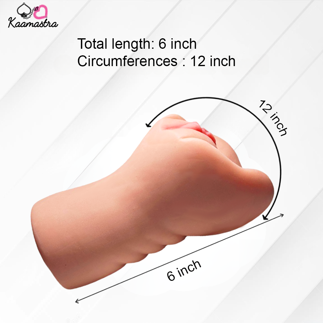 Measurement chart of a child's hand with dimensions labeled