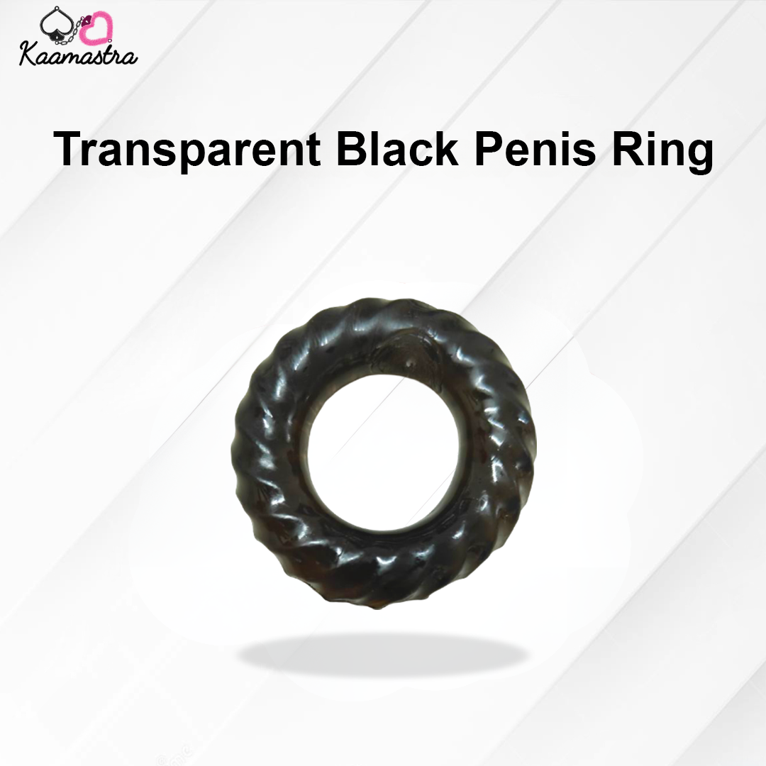 Kaamastra transparent black penis ring - 5-inch circumference pleasure enhancer