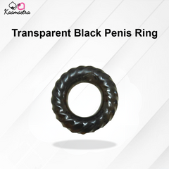 Kaamastra transparent black penis ring - 5-inch circumference pleasure enhancer