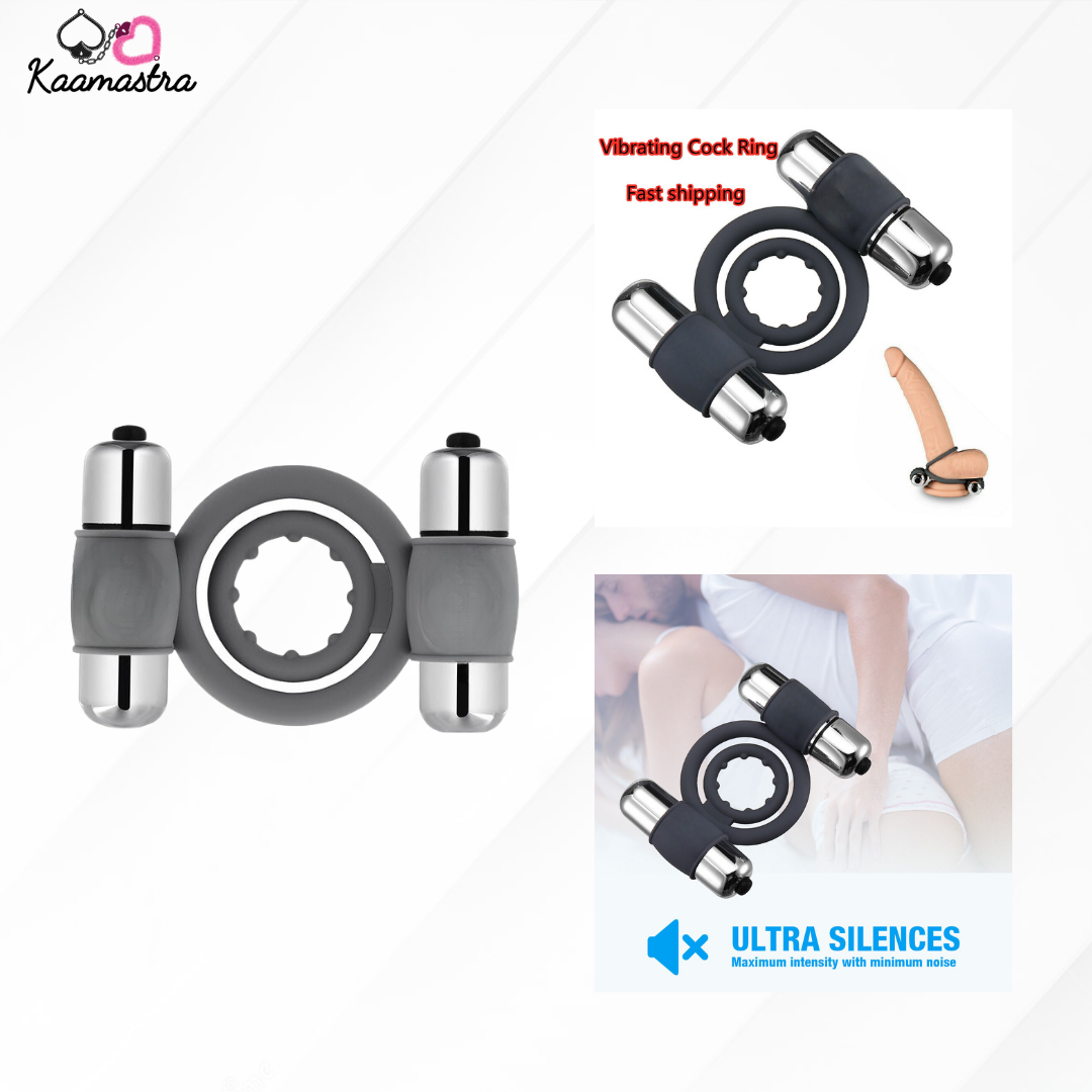 Ultra-quiet vibrating cock ring with powerful stimulation