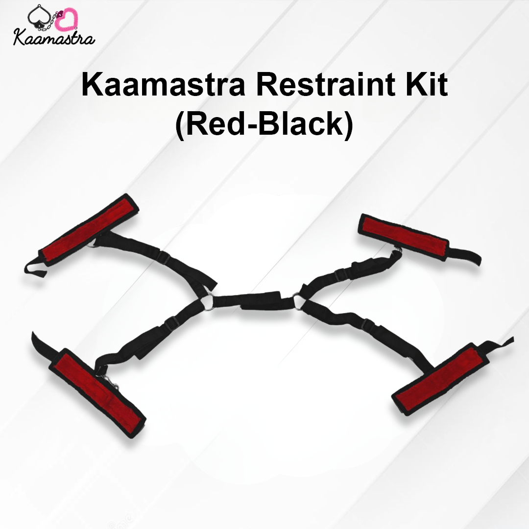 Kaamastra Restraint Kit with red and black straps on a white background