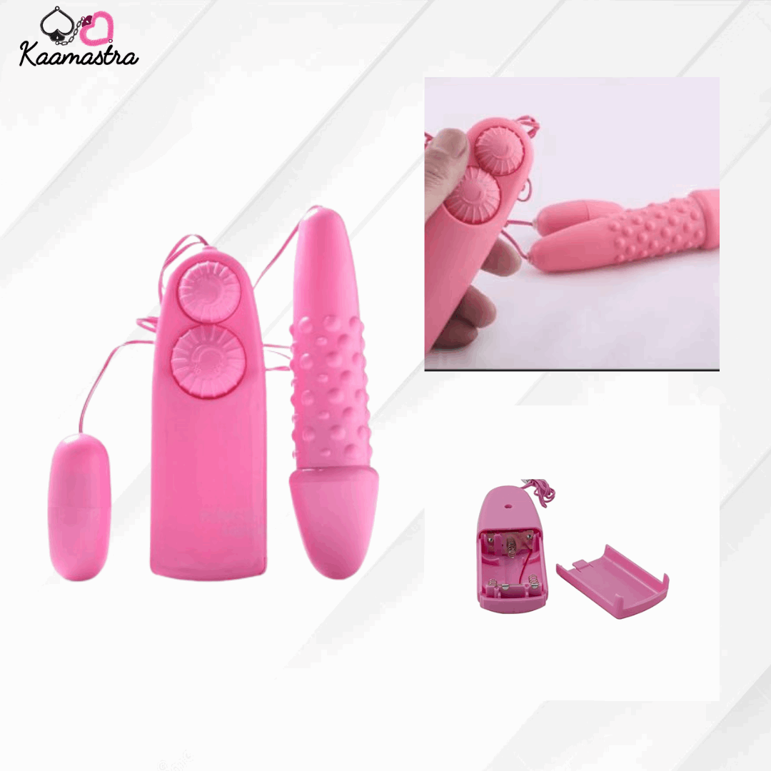 Buy Dual Vibrating Eggs 14.5cm and 5.5cm Set | Kaamastra Buy Dual Vibrating Eggs 14.5cm and 5.5cm Set | Kaamastra