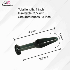 Measurement chart of a green and black cylindrical object with dimensions labeled.