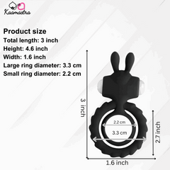 Kaamastra vibrating penis ring dimensions - 3.3cm and 2.2cm dual loop design