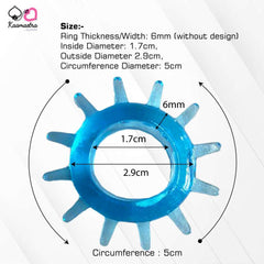 Dimensions: 1.7cm inner diameter, 2.9cm outer diameter – spiked silicone cock rings