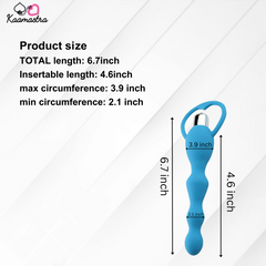 Kaamastras Vibrating Anal Beads size chart - Measurements for length and circumference