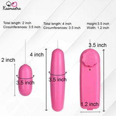 Kaamastra Double Egg Massager dimensions – 2-inch and 4-inch vibrating eggs for dual stimulation