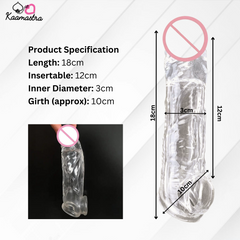 Kaamastra Crystal Penis Sleeve for penis and balls, displayed in packaging
