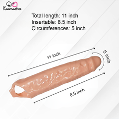 Kaamastra Penis Extender Size Guide – 11 Inches Total, 8.5 Inches Insertable