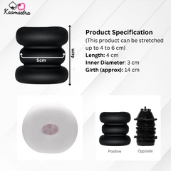 Product specs: 4cm length, 3-6cm diameter stretchable sleeve with 14cm girth
