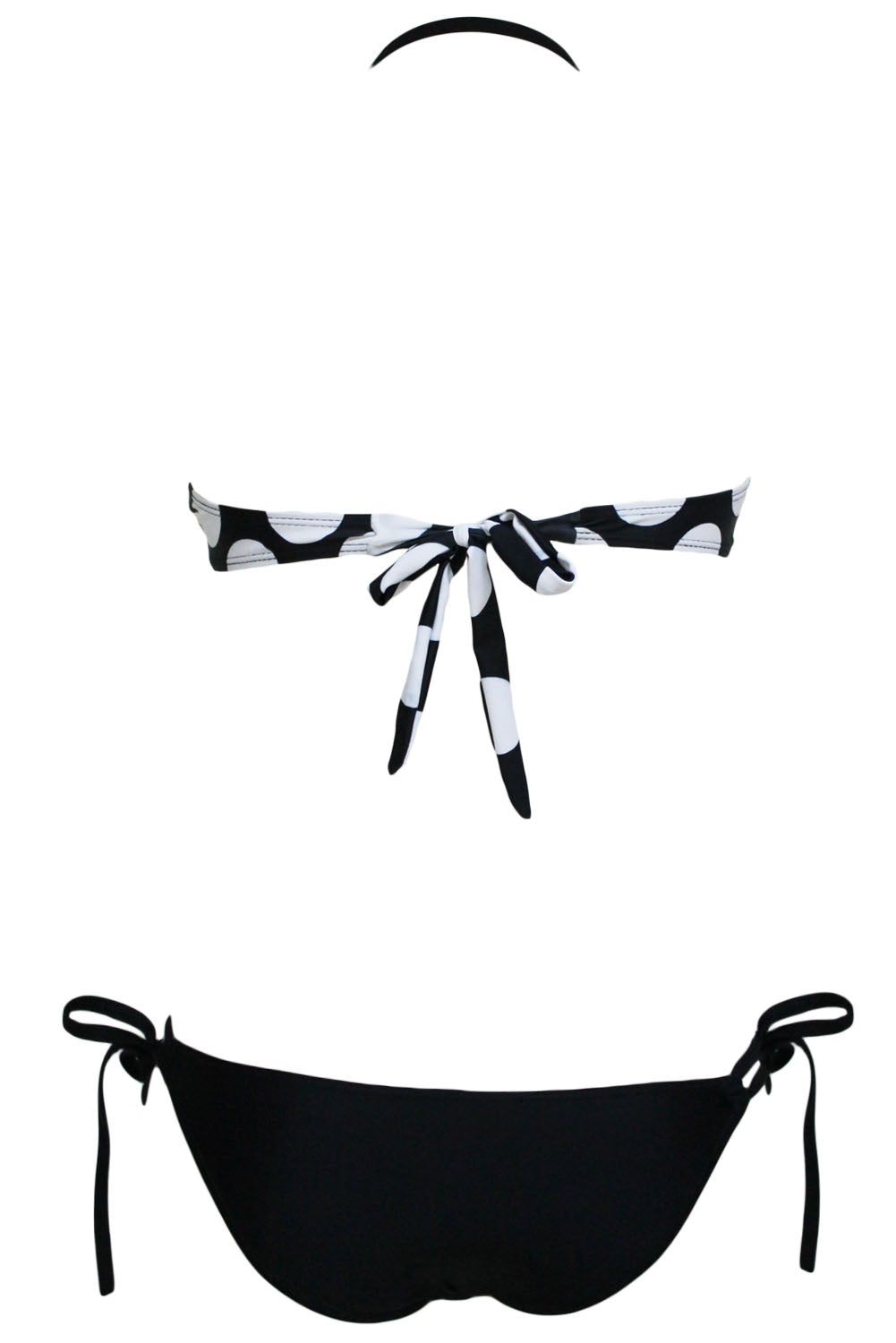 Kaamastra Black and White Polka Dotted Bikini Set