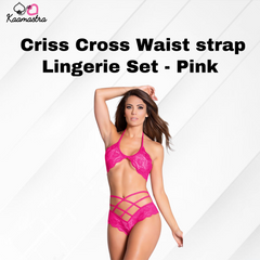 Kaamastra Polyester Criss Cross Waist strap Lingerie Set