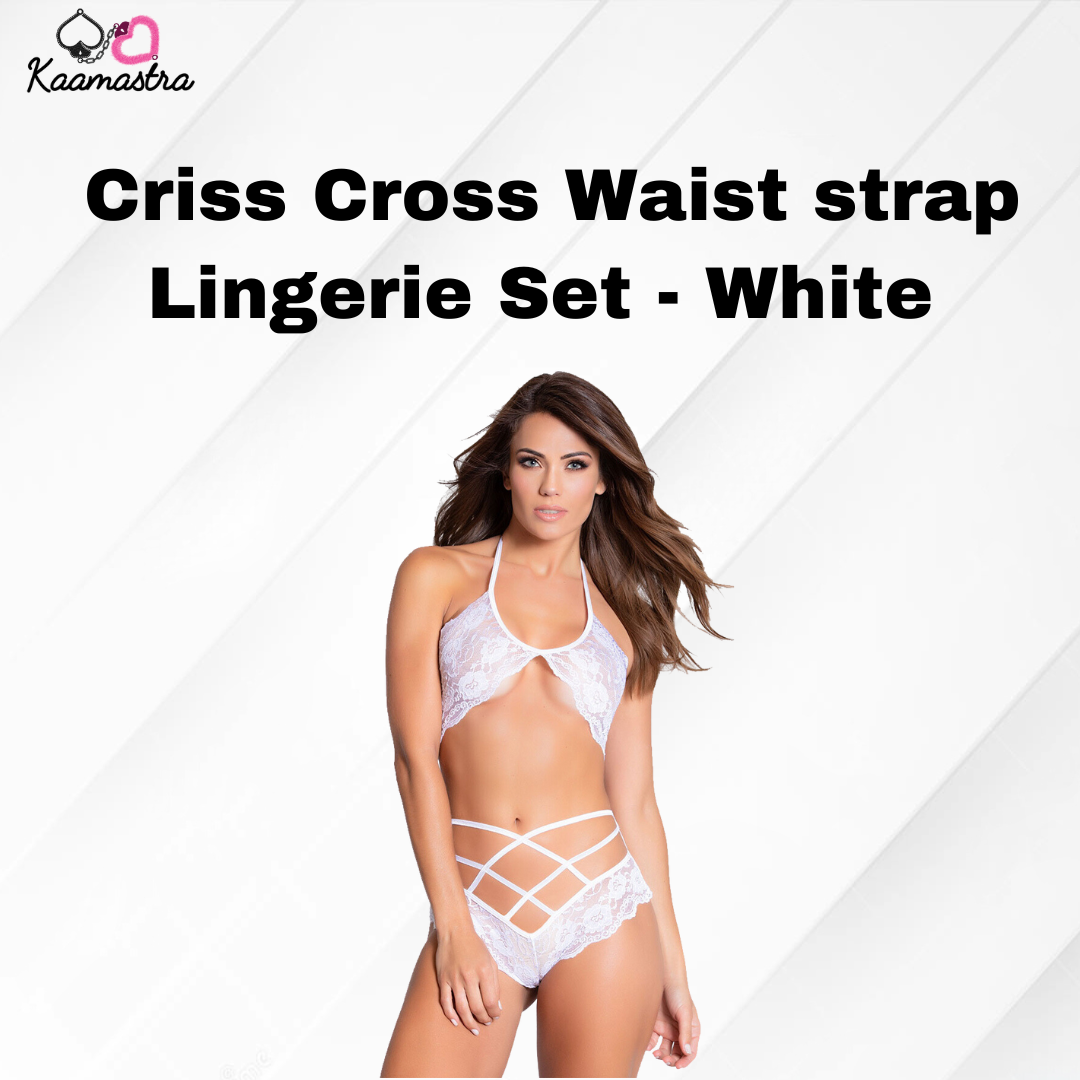 Kaamastra Polyester Criss Cross Waist strap Lingerie Set