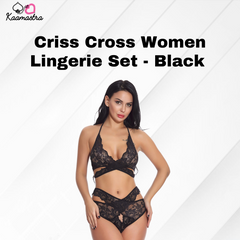 Kaamastra Polyester Criss Cross Women Lingerie Set