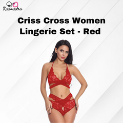 Kaamastra Polyester Criss Cross Women Lingerie Set