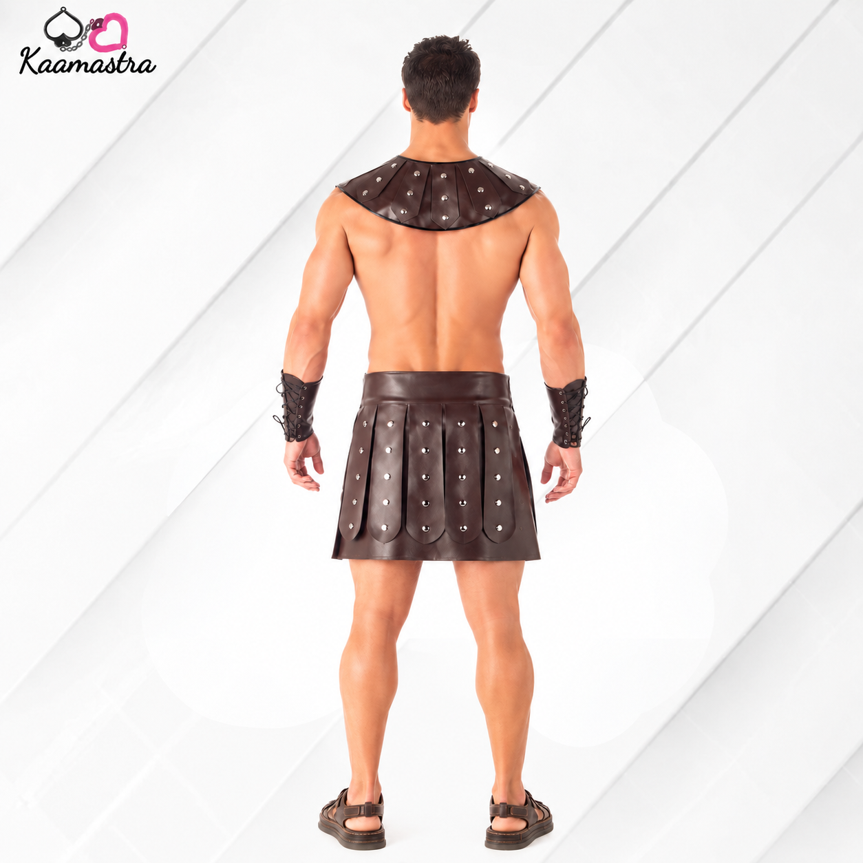 Kaamastra's 2-Piece Barbarian Gladiator Costume for Men - Free Size | Medieval Warrior Style