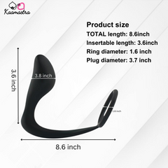 Kaamastra Black Silicone Prostate Plug with Ring