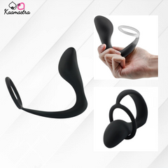 Kaamastra Black Silicone Prostate Plug with Ring
