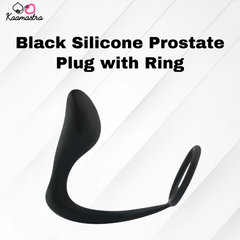Kaamastra Black Silicone Prostate Plug with Ring