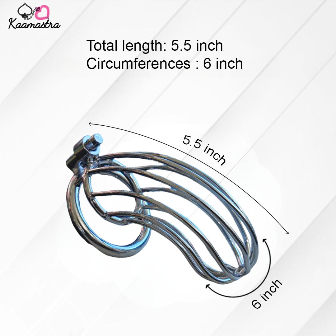 Metallic hair clip with measurements on a white background