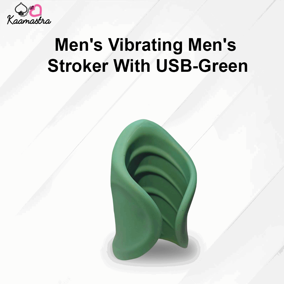 Green men's stroker with USB on a white background, branded as Kaamastra.