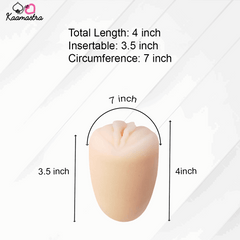 Measurement chart of a product with dimensions labeled, featuring the brand 'Kaamastra'.