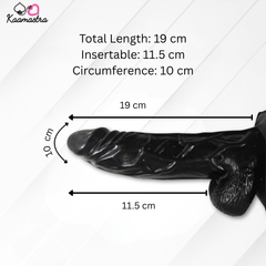 Measurement chart for a product with dimensions labeled on a white background