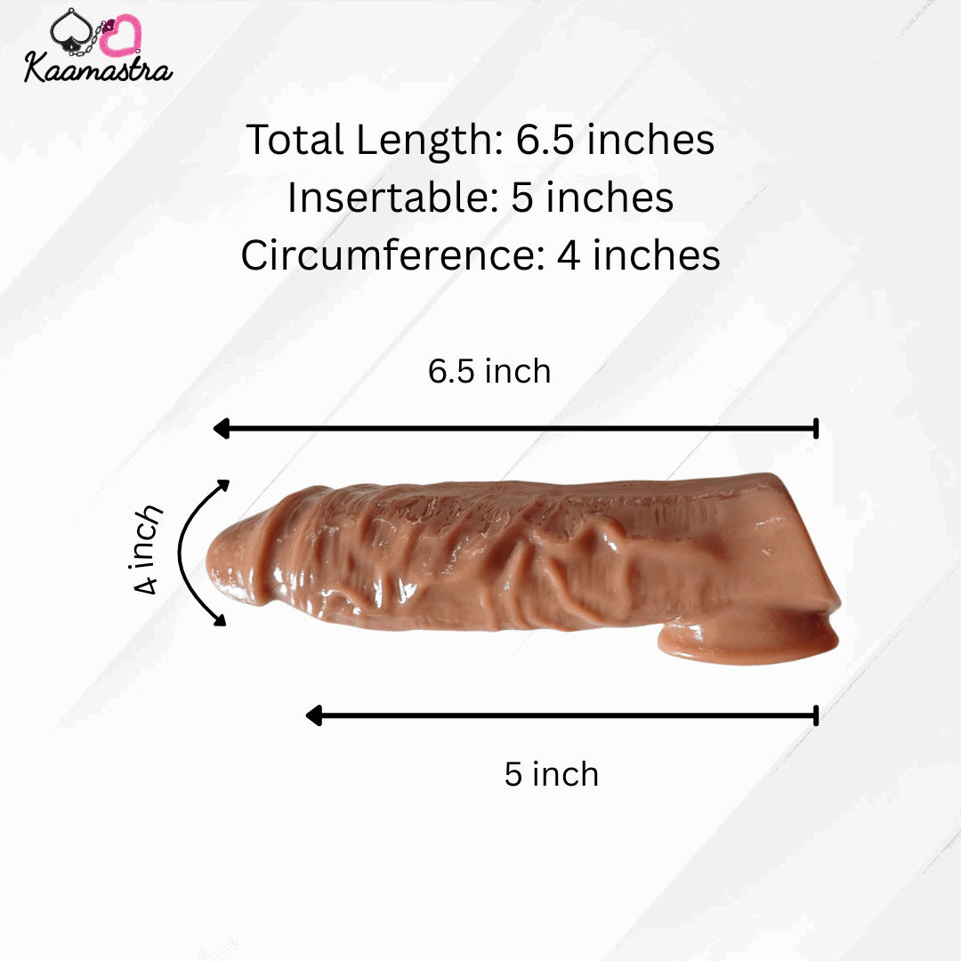 Kaamastras Brown Silicone Penis Extending Sleeve