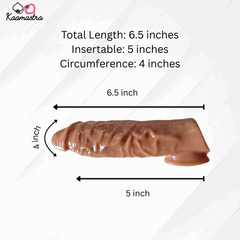 Kaamastras Brown Silicone Penis Extending Sleeve