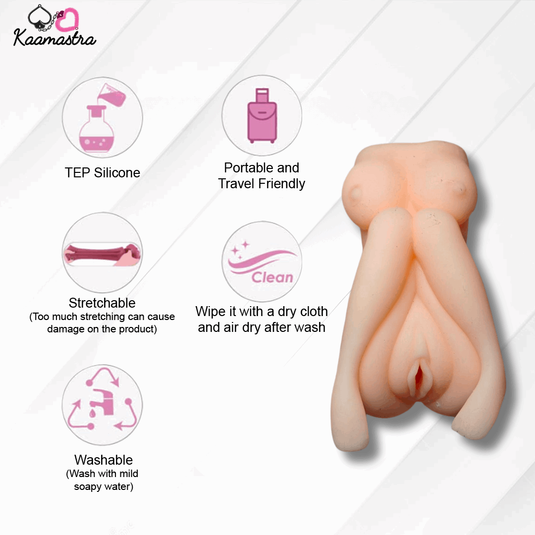 Product with features listed on a white background