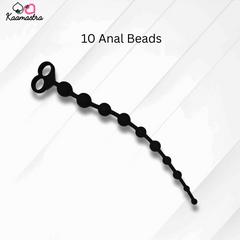 Black anal bead set with 'Kaamastra' branding on a white background