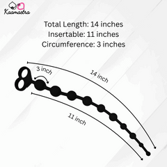 Measurement chart for a product with dimensions labeled, featuring the brand 'Kaamastra'.