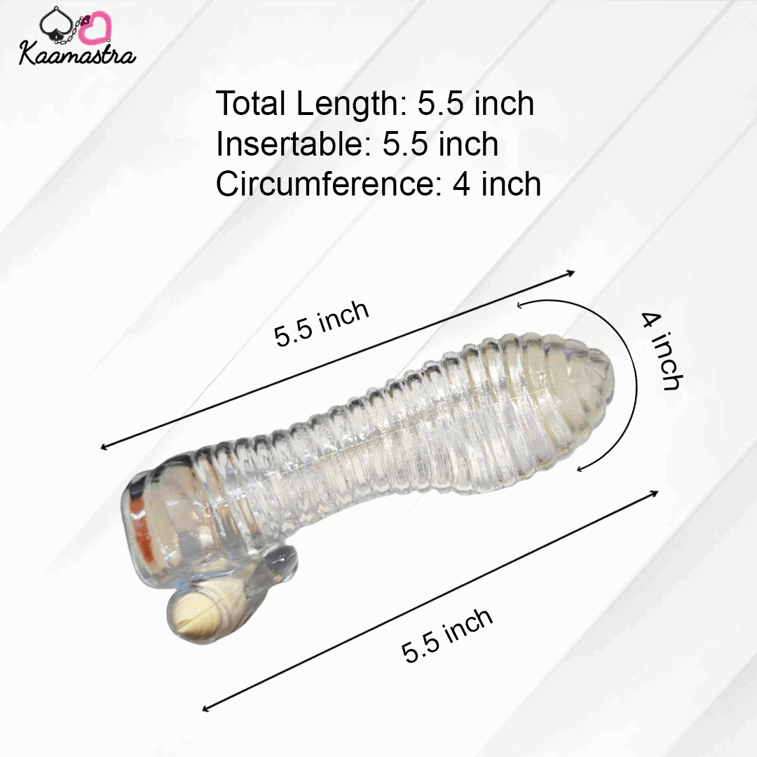 Measurement chart of a clear cylindrical object with dimensions labeled, branded 'Kaamastra'.