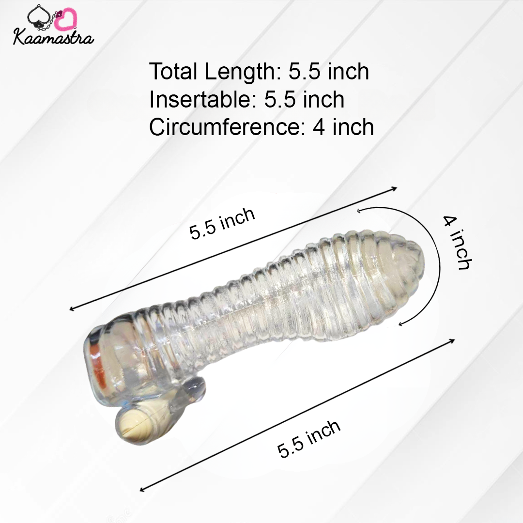 Measurement chart of a clear cylindrical object with dimensions labeled, branded 'Kaamastra'.