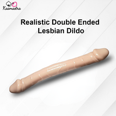 Kaamastra Realistic Double Ended Silicone Lesbian Dildo-Skin Color