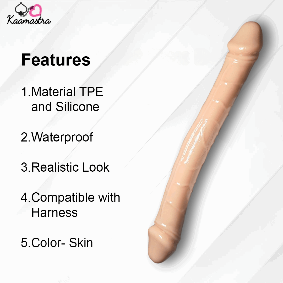 Kaamastra Realistic Double Ended Silicone Lesbian Dildo-Skin Color