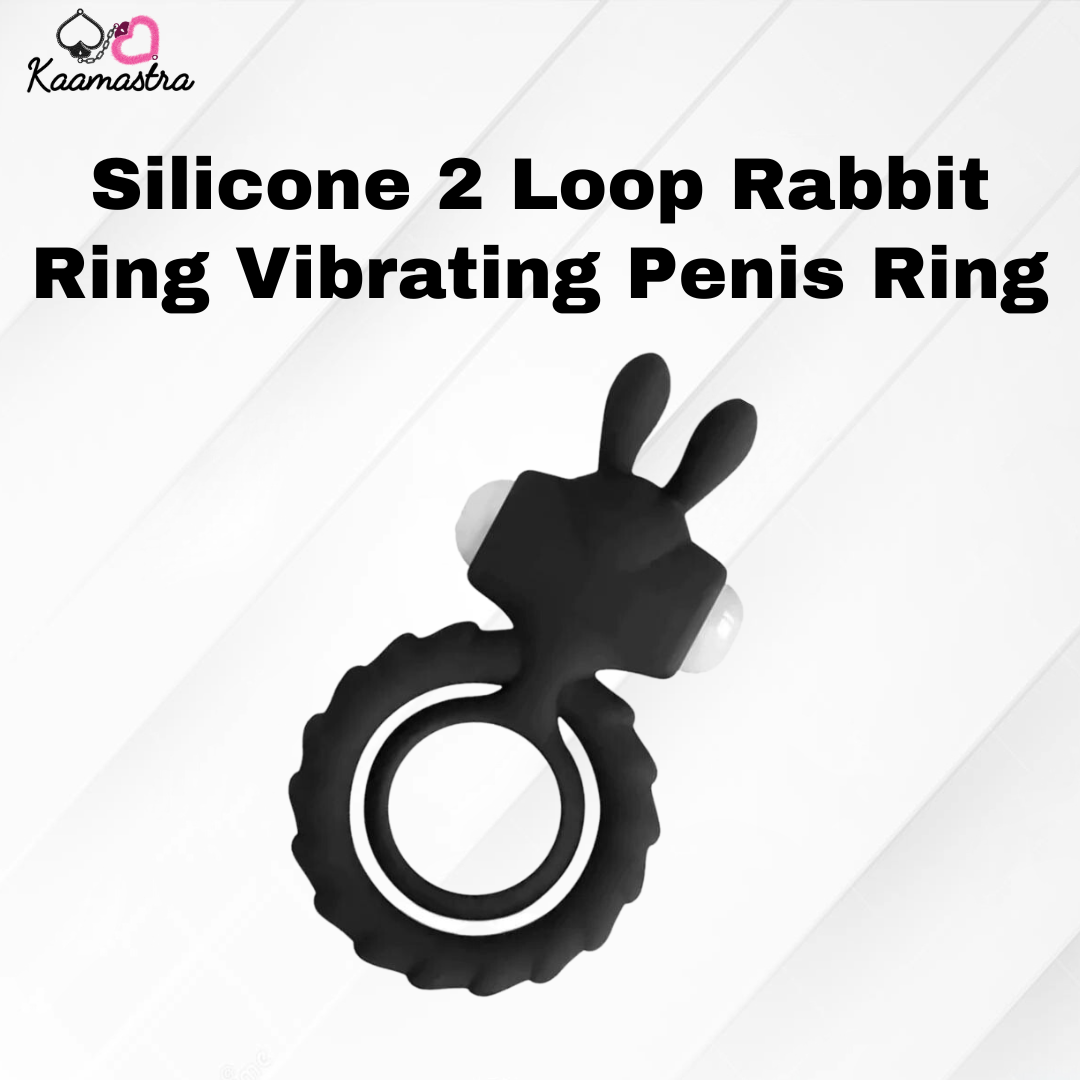 Kaamastra Silicone 2  Loop Rabbit Ring Vibrating Penis Ring