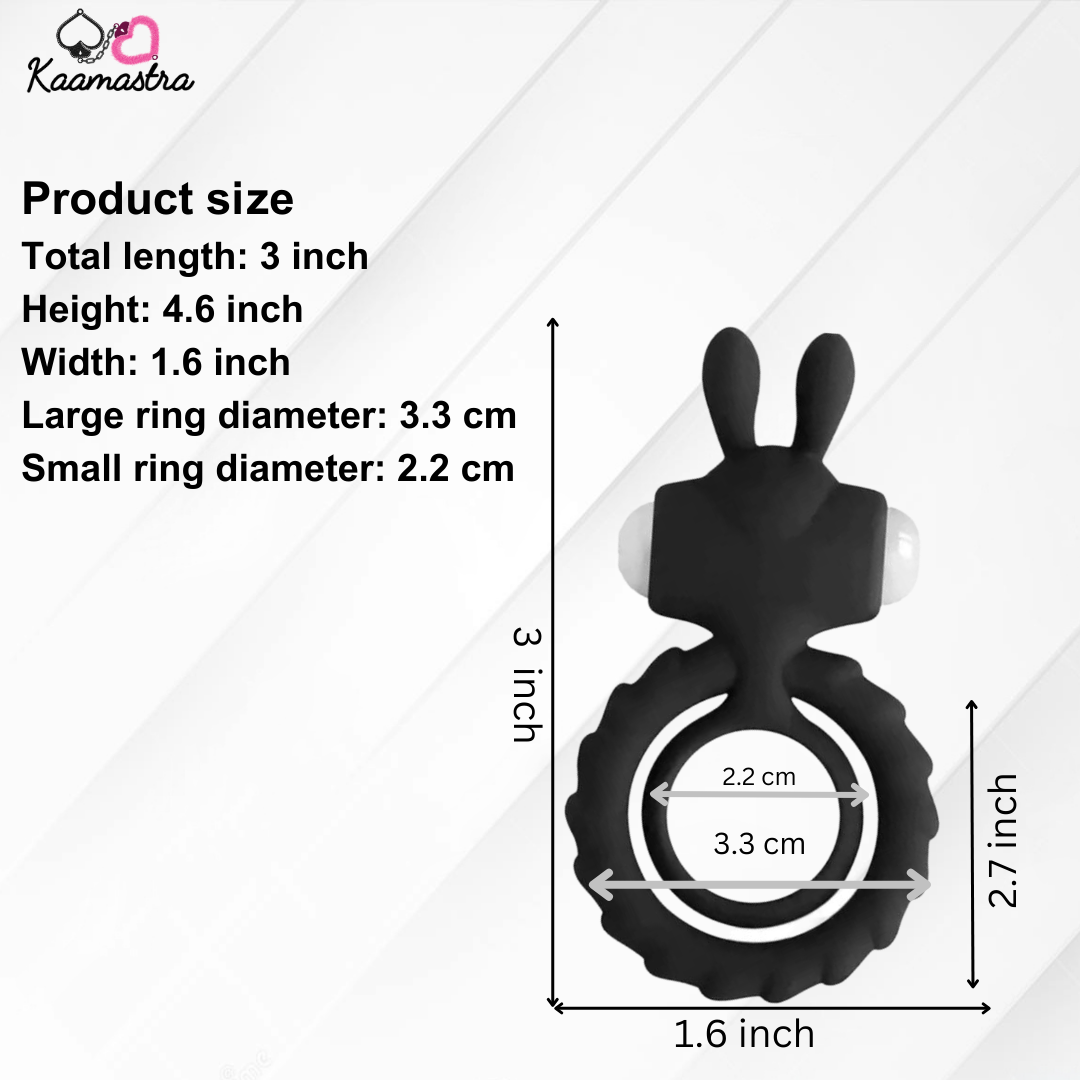 Kaamastra Silicone 2  Loop Rabbit Ring Vibrating Penis Ring