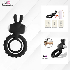 Kaamastra Silicone 2 Loop Rabbit Ring Vibrating Penis Ring