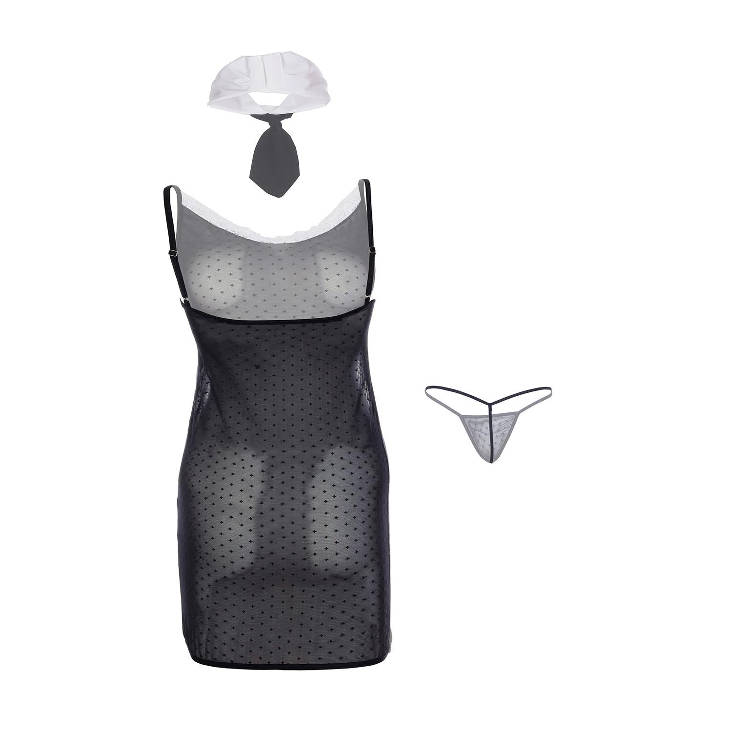 Kaamastra Black Mesh Sexy Student Roleplay Costume