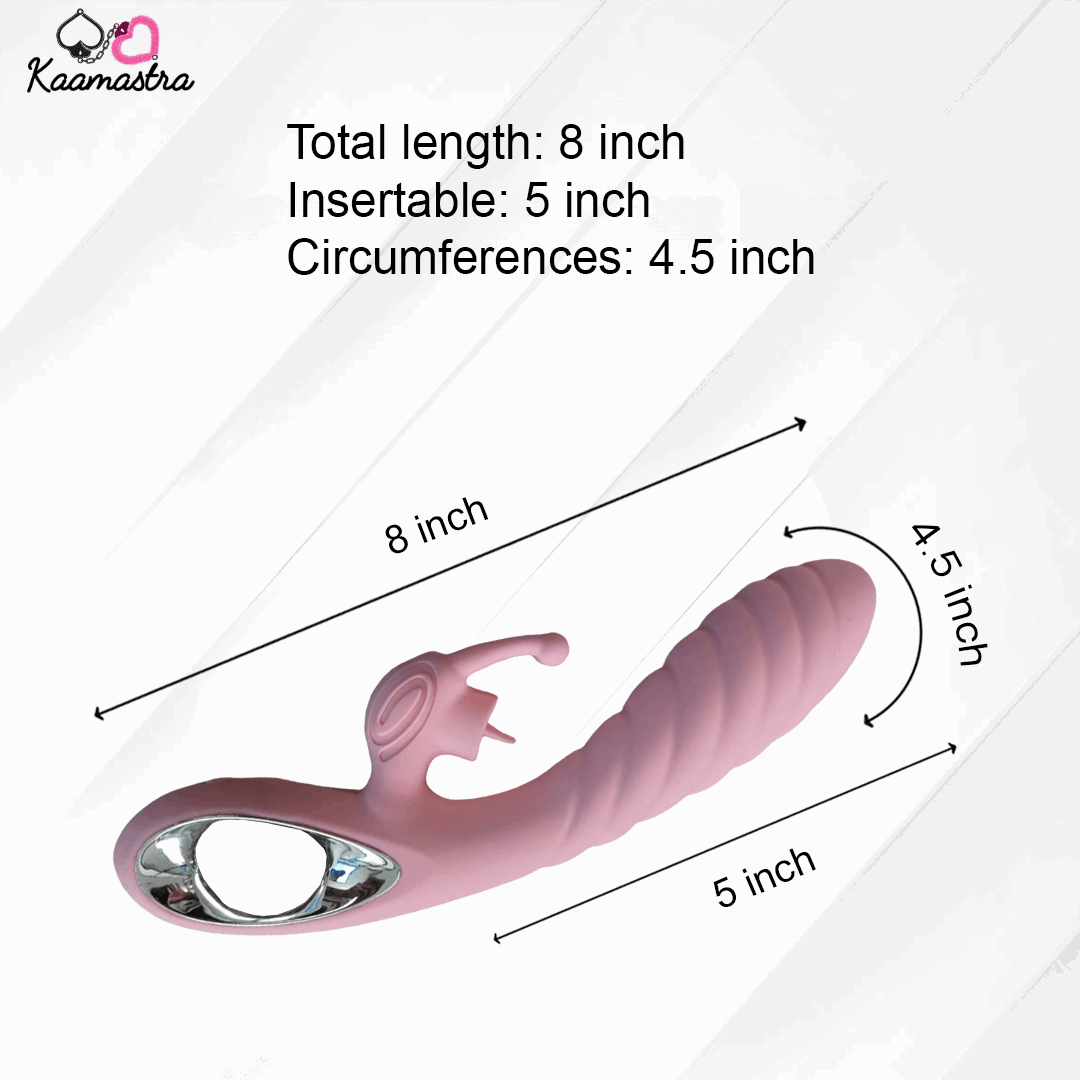 Kaamastra Vibrator Size Guide - 8 Inch Length, 5 Inch Insertable G-Spot Curve