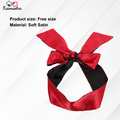 Kaamastra blindfold details showing satin material and free size