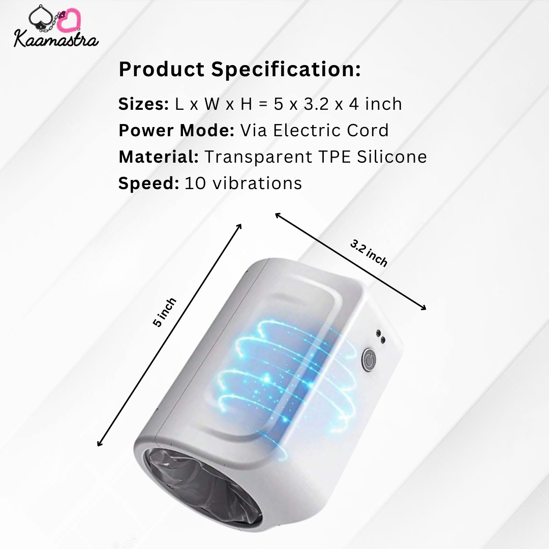 Specs for Rotating Blowjob Toy - 5-inch size, 10 speeds, TPE silicone