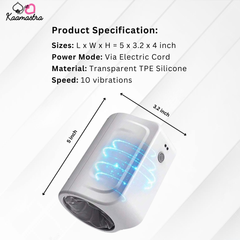 Specs for Rotating Blowjob Toy - 5-inch size, 10 speeds, TPE silicone