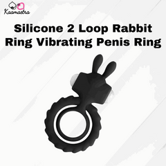 Kaamastra rabbit-style vibrating penis ring with dual silicone loops