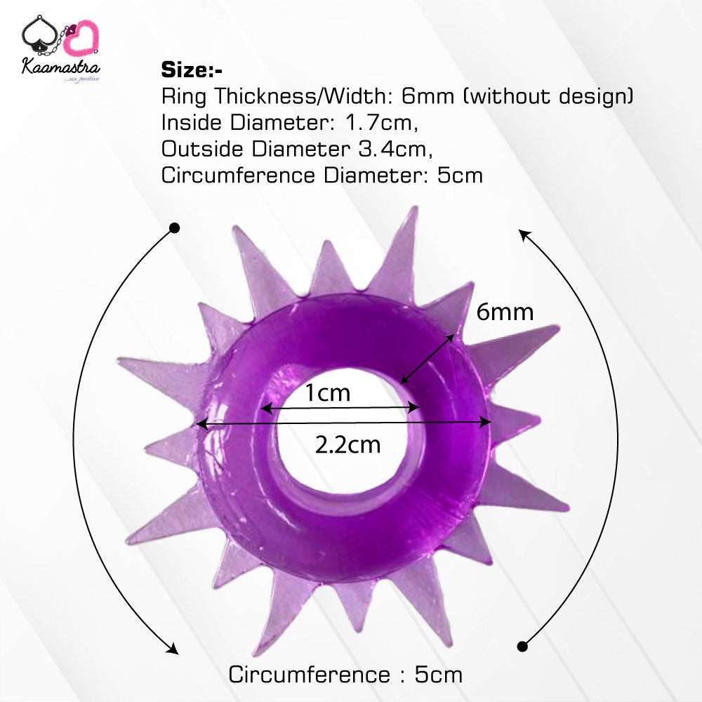 Product dimensions: 1.7cm inner diameter sun spike textured pleasure ring